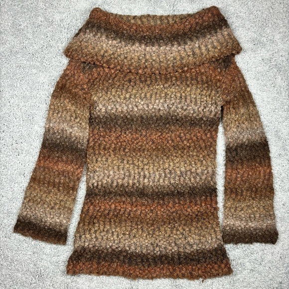 Hinge Sweater Womens Small Cowl Neck Open Knit Textured Cozy Classic Fall Winter - Picture 1 of 4